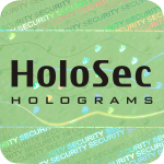 Design 1 - grünes Hologramm mit schwarzem Logo
