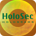 Design 2 - kupferfarbenes Hologramm mit grünem Logo