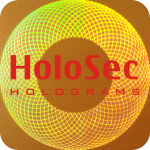 Design 2 - kupferfarbenes Hologramm mit rotem Logo