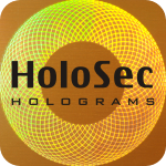Design 2 - kupferfarbenes Hologramm mit schwarzem Logo