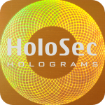 Design 2 - kupferfarbenes Hologramm mit silbernem Logo