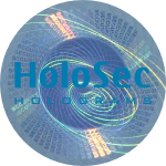 Design 3 - blaues Hologramm mit blauem Logo